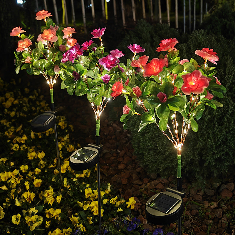 Solar-Powered LED Camellia Flower Light