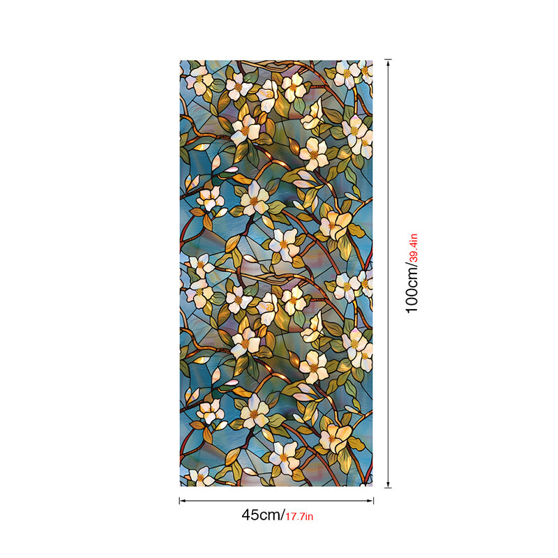 Double-sided colorful flower static glass sticker