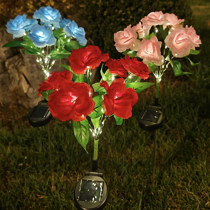 Solar-Powered 7-Head LED Rose Garden Light