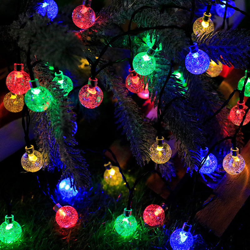 Outdoor Waterproof Solar-Powered LED Bubble String Lights