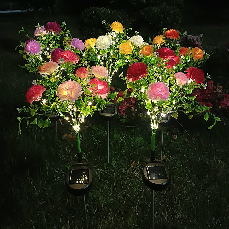 Solar-Powered LED Simulation Lilac Flower Light for Garden Decor