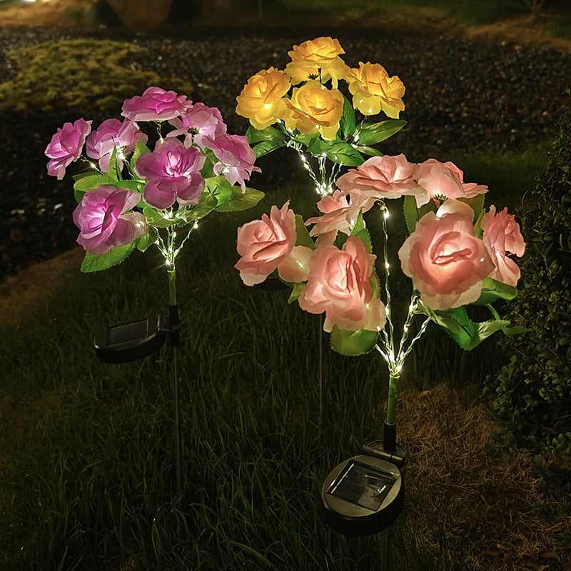 Solar-Powered 7-Head LED Rose Garden Light