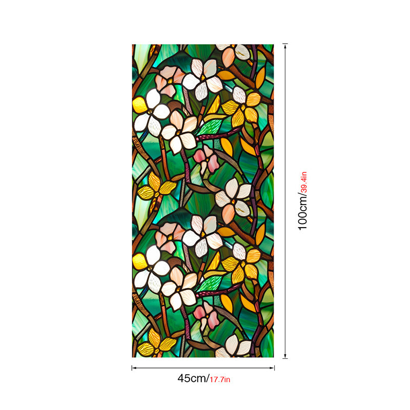 Double-sided colorful flower static glass sticker