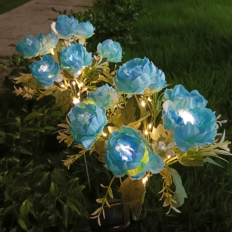 Solar-Powered 7-Head Peony LED Garden Light