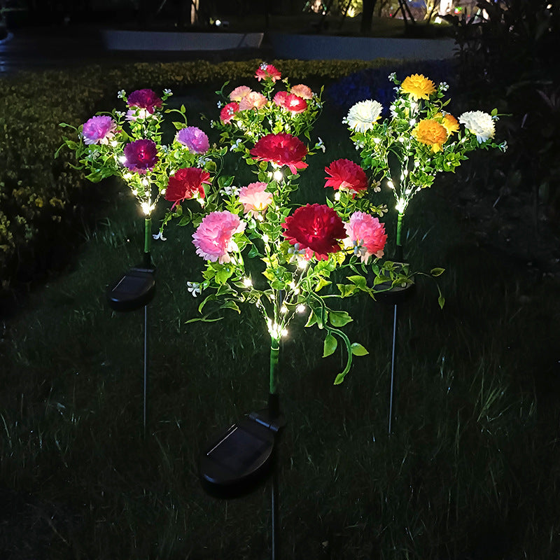 Solar-Powered LED Simulation Lilac Flower Light for Garden Decor