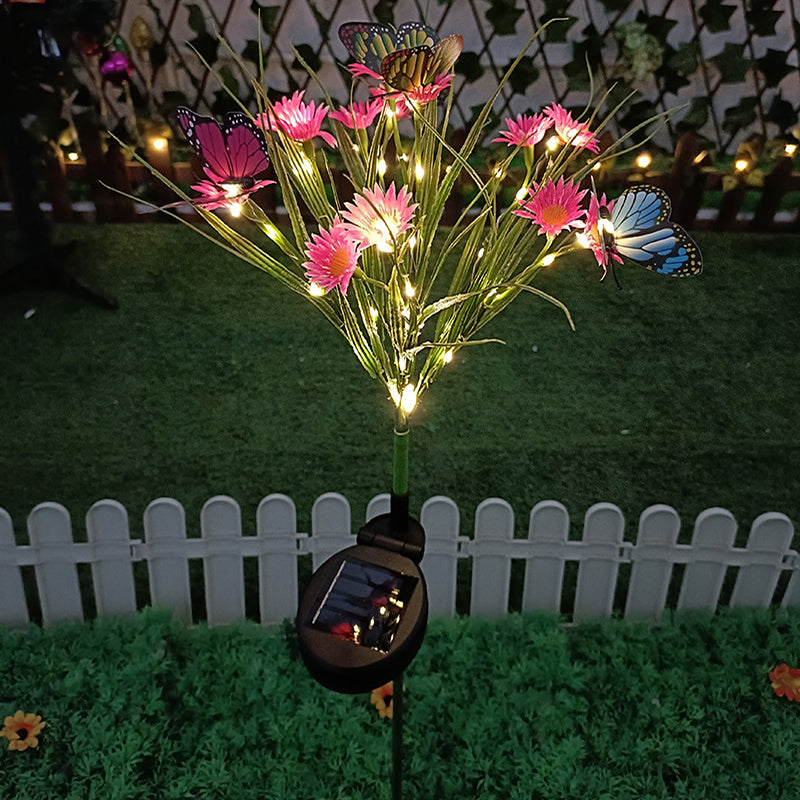 Solar-Powered LED Decorative Garden Flower Stake Light