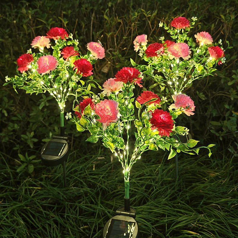 Solar-Powered LED Simulation Lilac Flower Light for Garden Decor