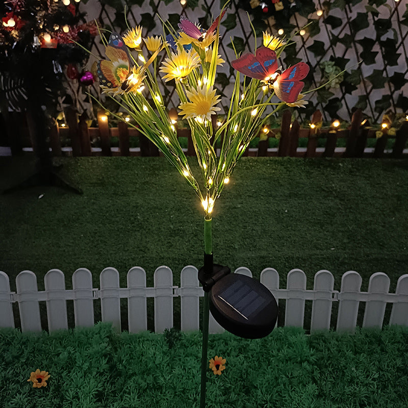 Solar-Powered LED Decorative Garden Flower Stake Light