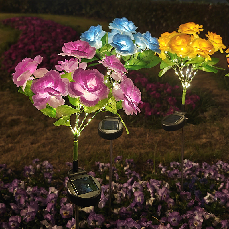 Solar-Powered 7-Head LED Rose Garden Light