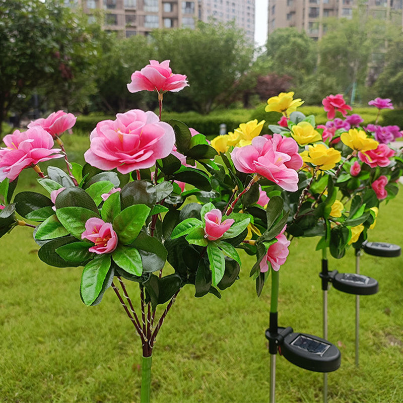 Solar-Powered LED Camellia Flower Light