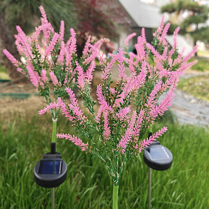 Solar-Powered LED Lavender Garden Stake Lights