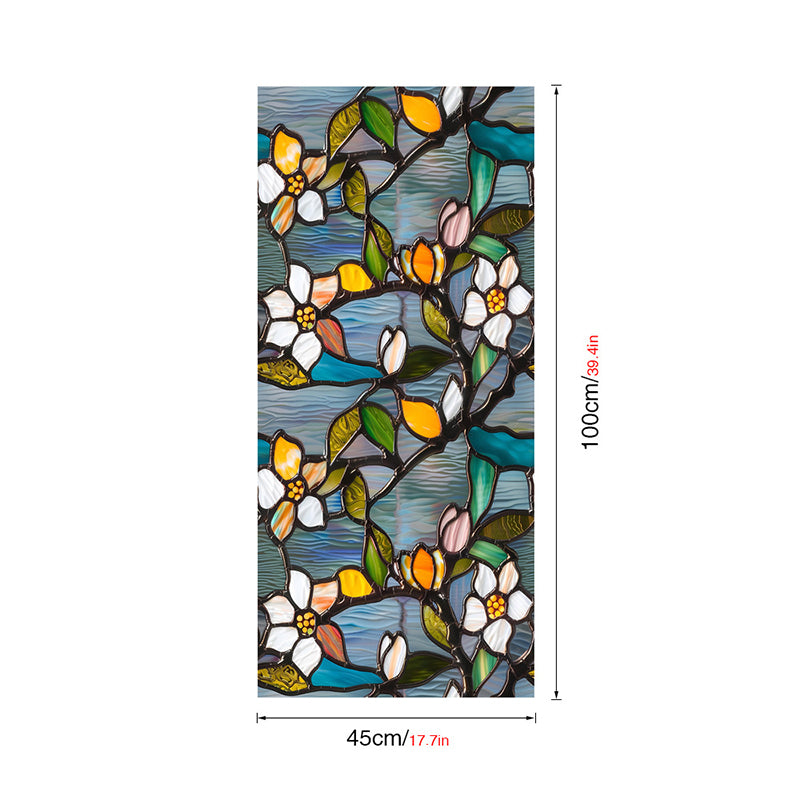 Double-sided colorful flower static glass sticker