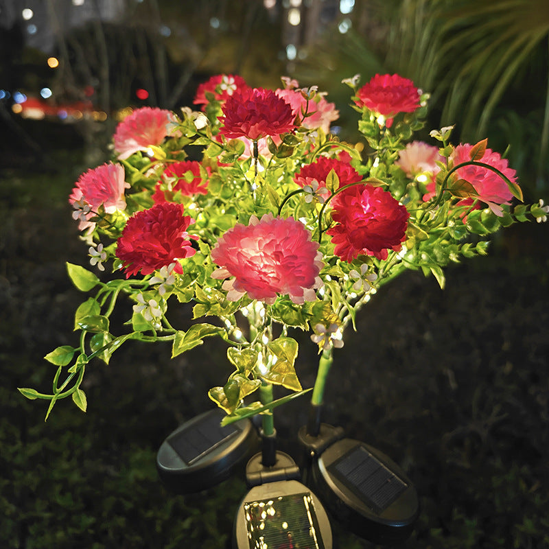 Solar-Powered LED Simulation Lilac Flower Light for Garden Decor