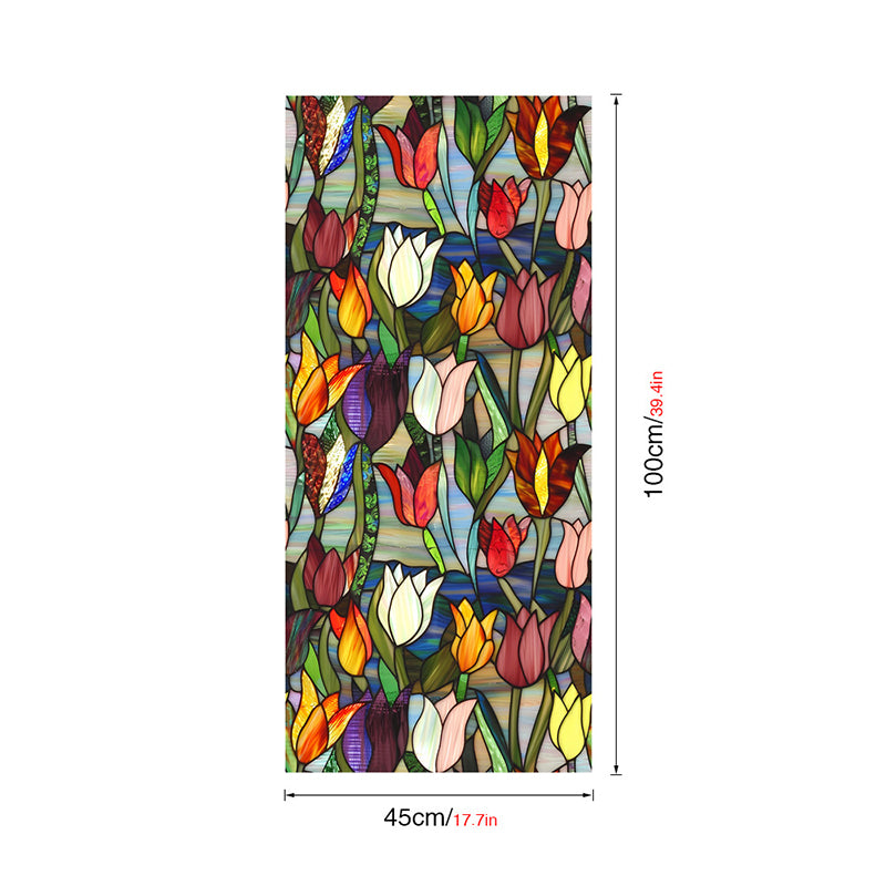 Double-sided colorful flower static glass sticker