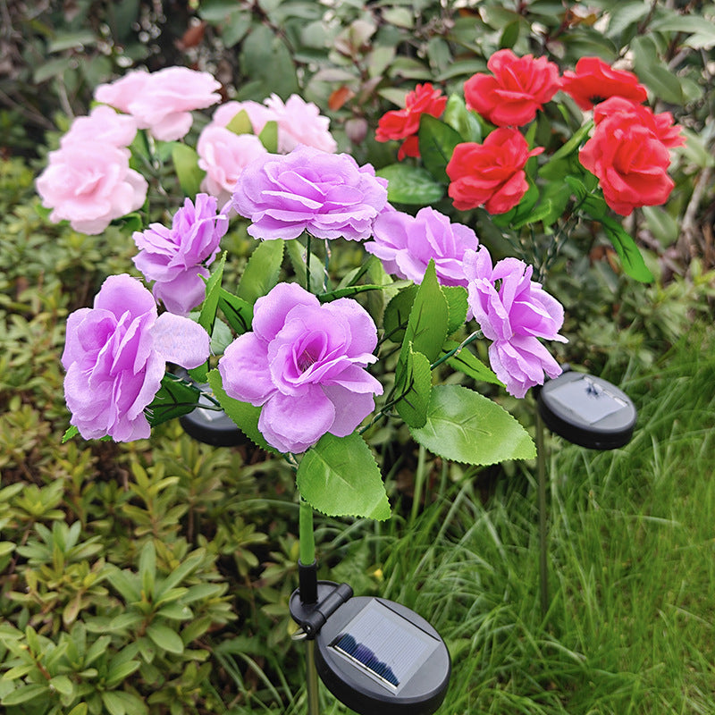 Solar-Powered 7-Head LED Rose Garden Light