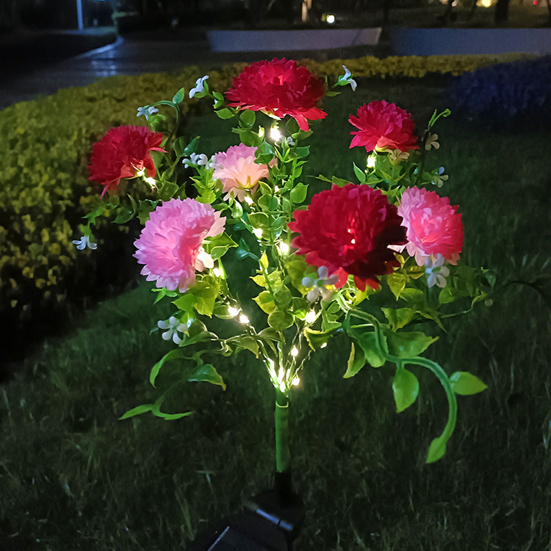 Solar-Powered LED Simulation Lilac Flower Light for Garden Decor