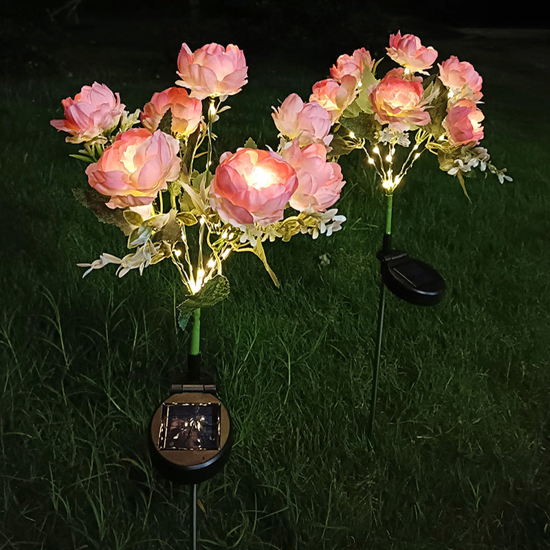 Solar-Powered 7-Head Peony LED Garden Light