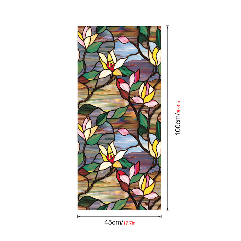 Double-sided colorful flower static glass sticker