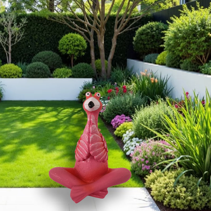 Outdoor Decoration Flamingo Yoga Meditation Statue Garden Ornament -3 Shapes