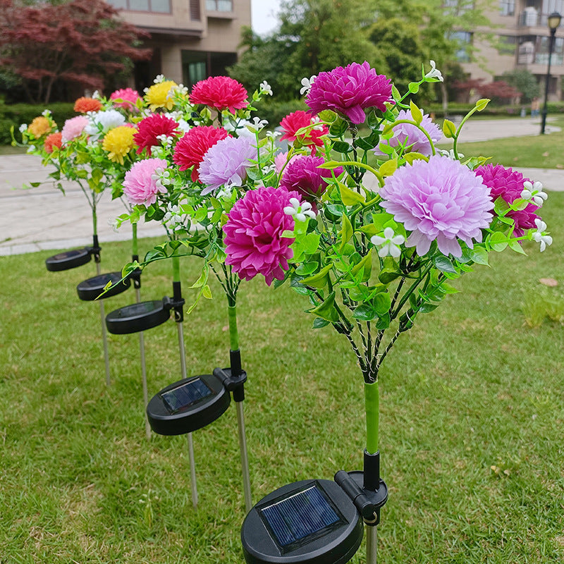 Solar-Powered LED Simulation Lilac Flower Light for Garden Decor
