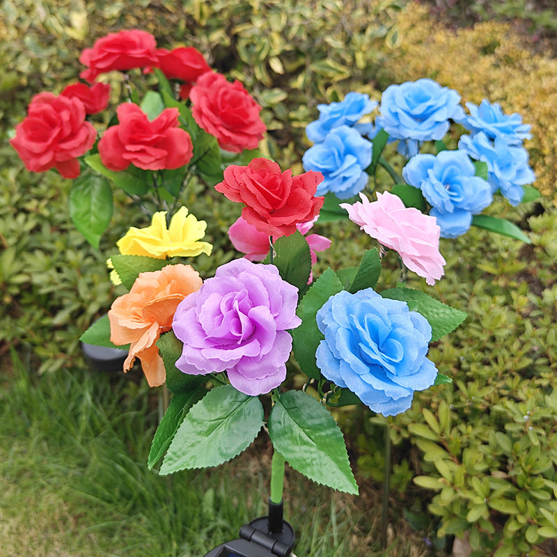 Solar-Powered 7-Head LED Rose Garden Light