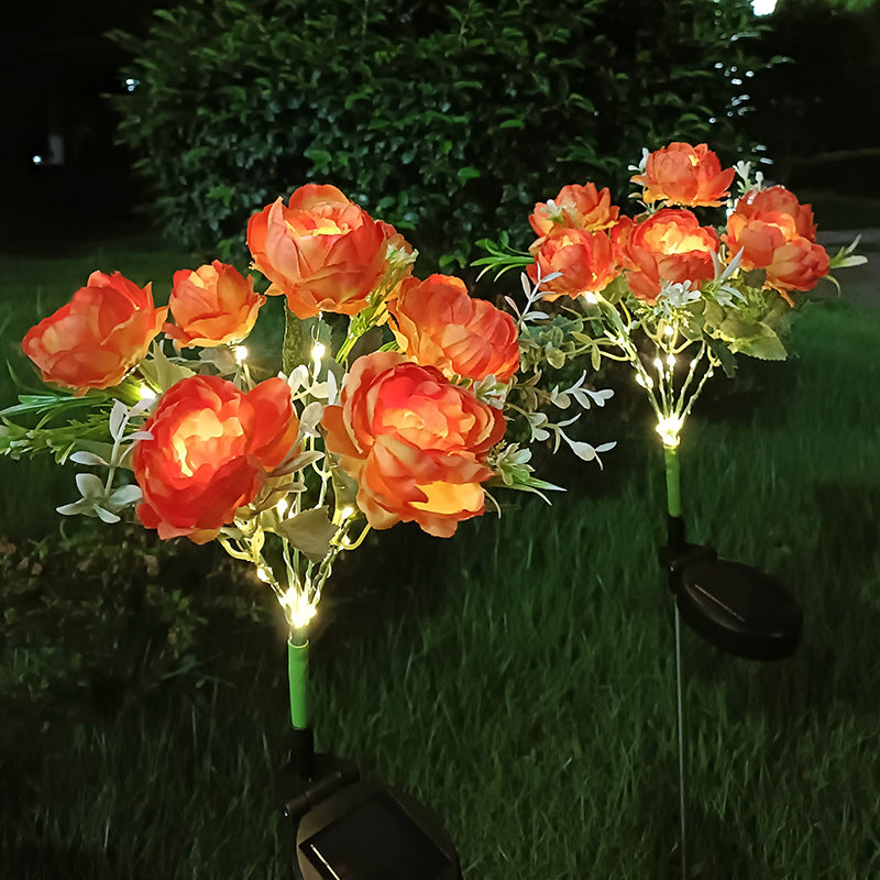 Solar-Powered 7-Head Peony LED Garden Light