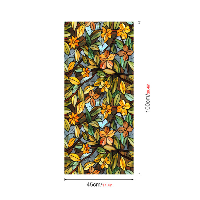 Double-sided colorful flower static glass sticker