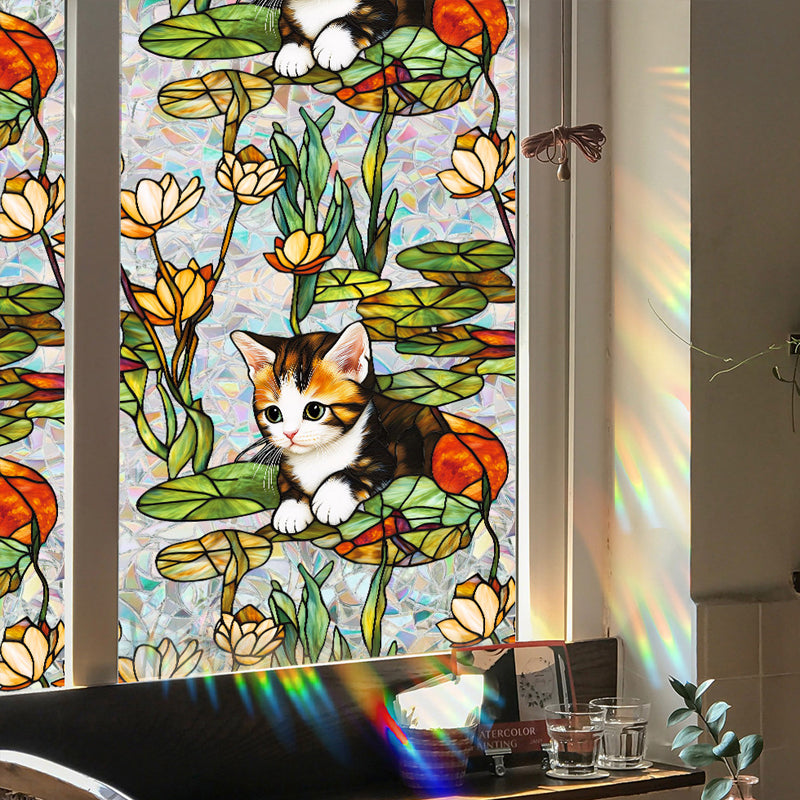 Colorful rainbow static glass sticker