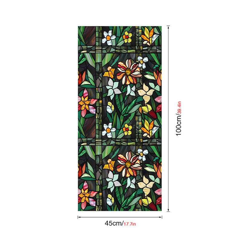 Double-sided colorful flower static glass sticker