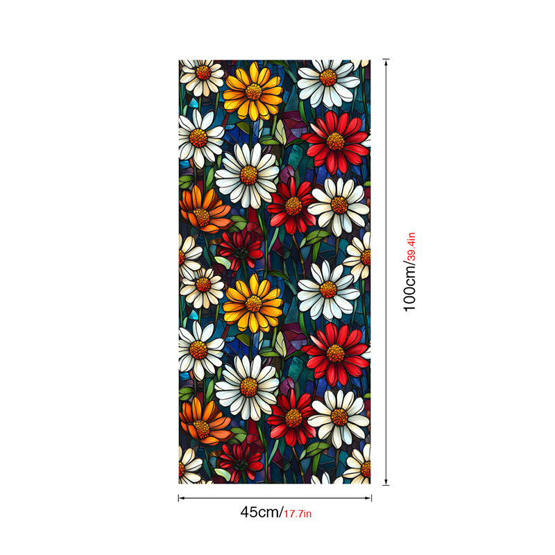Double-sided colorful flower static glass sticker