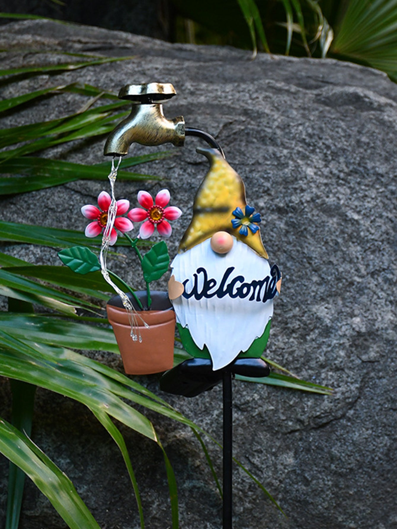 Solar-Powered Sprinkler Gnome Lawn Lights