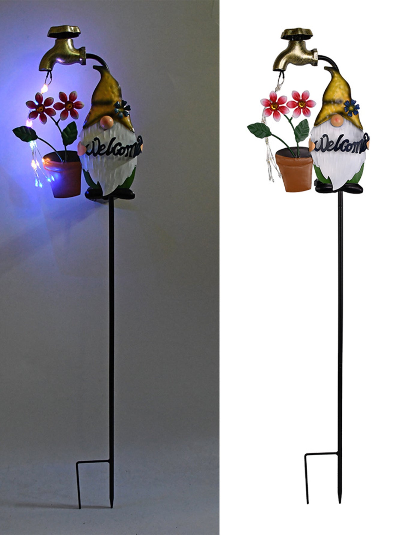 Solar-Powered Sprinkler Gnome Lawn Lights