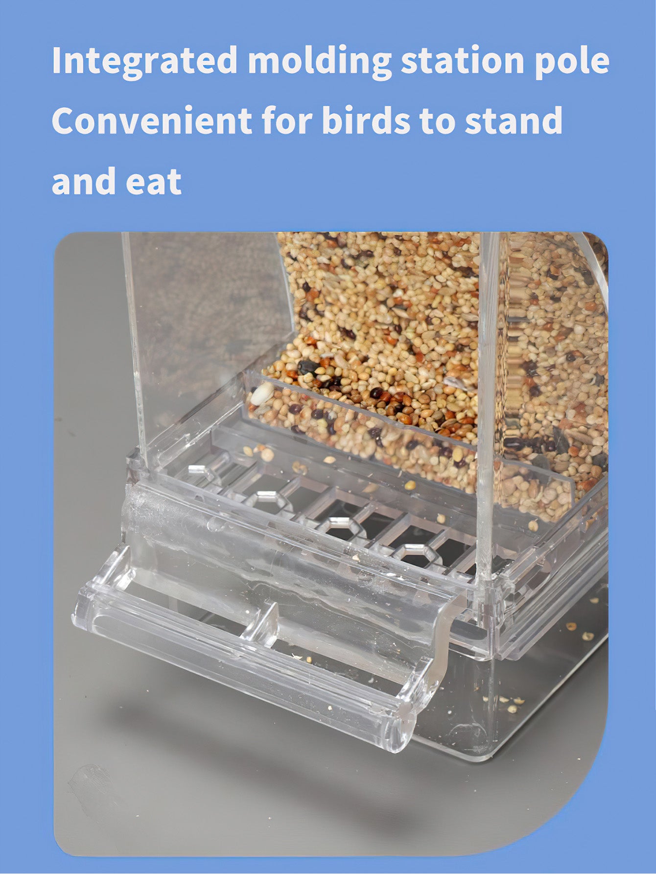 Parrot Bird Feeder Anti-Spill Automatic Dispenser with Husk Separation