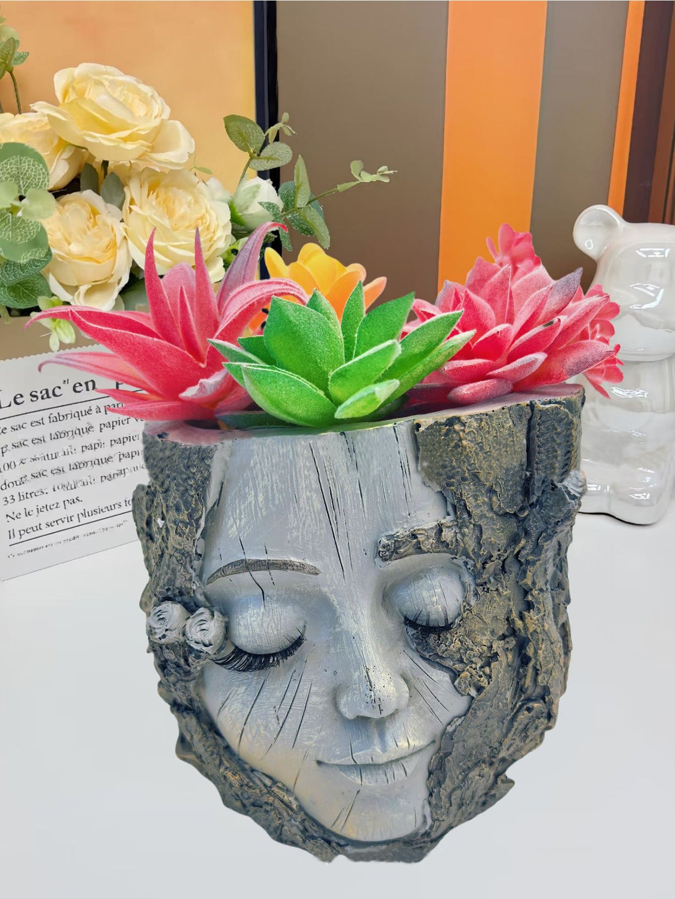 Tree Stump Girl Resin Craft
