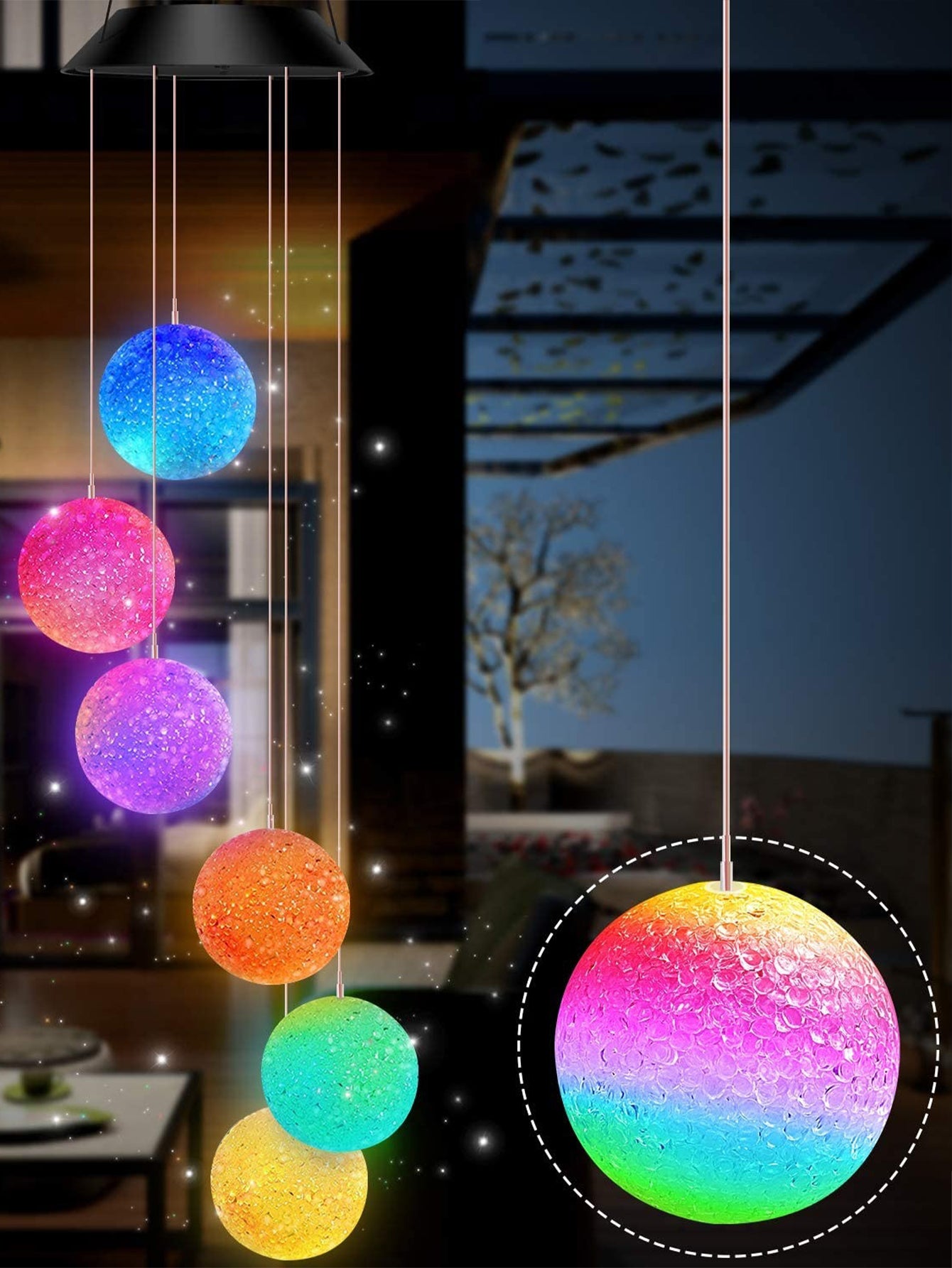 Waterproof Solar Butterfly/Hummingbird Wind Chime Light
