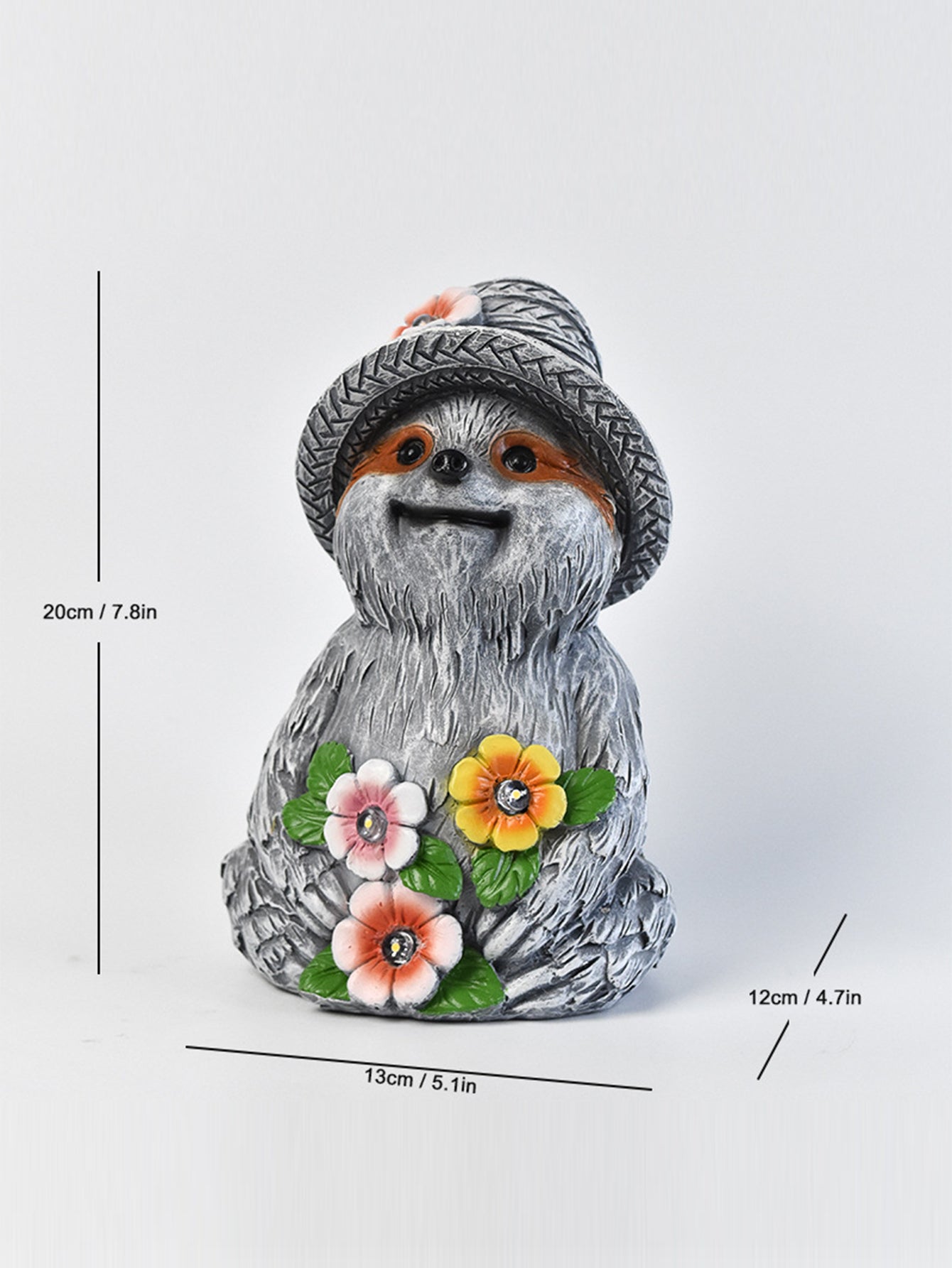 Solar-Powered Sloth Fairy Garden Statue