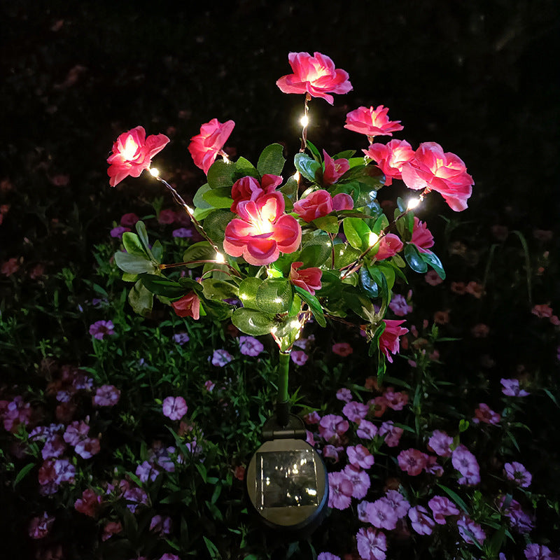 Solar-Powered LED Camellia Flower Light