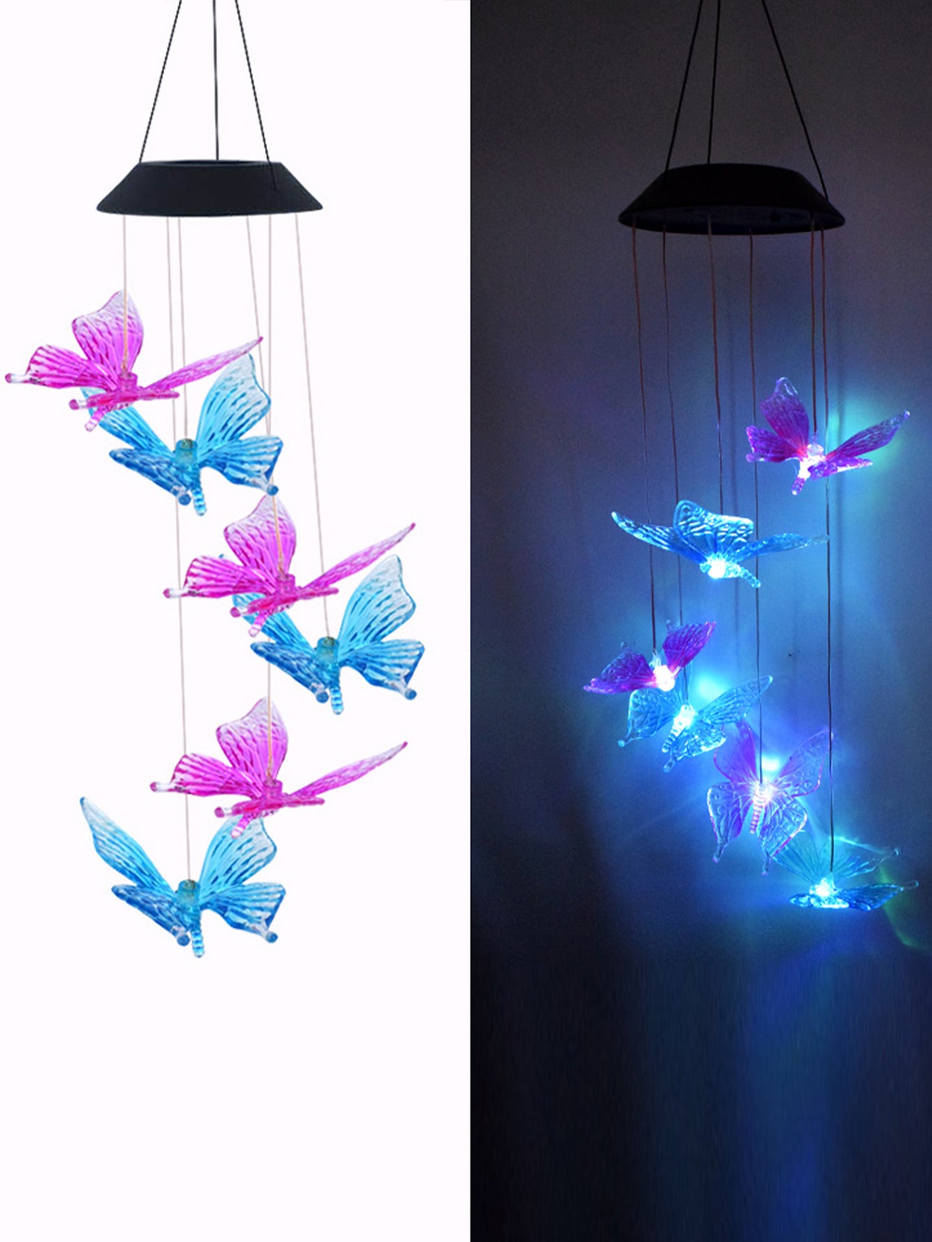 Waterproof Solar Butterfly/Hummingbird Wind Chime Light