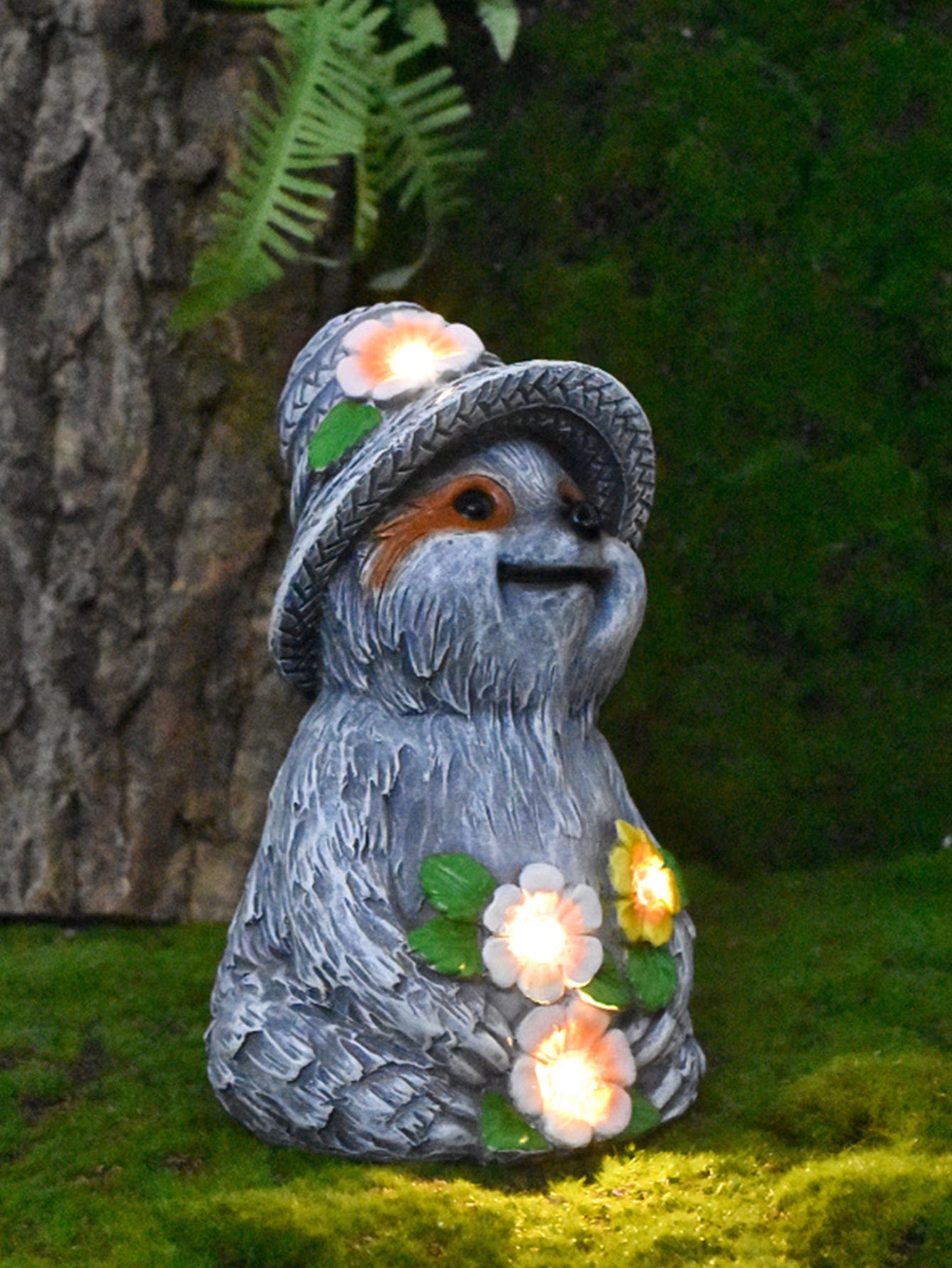 Solar-Powered Sloth Fairy Garden Statue