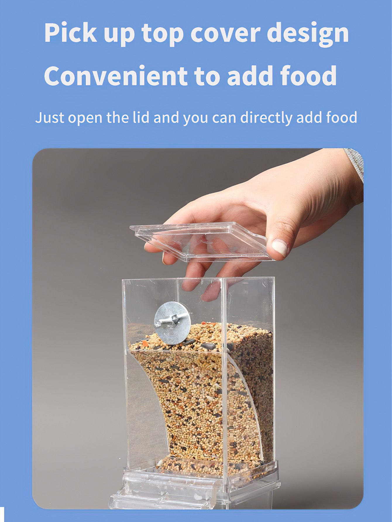 Parrot Bird Feeder Anti-Spill Automatic Dispenser with Husk Separation
