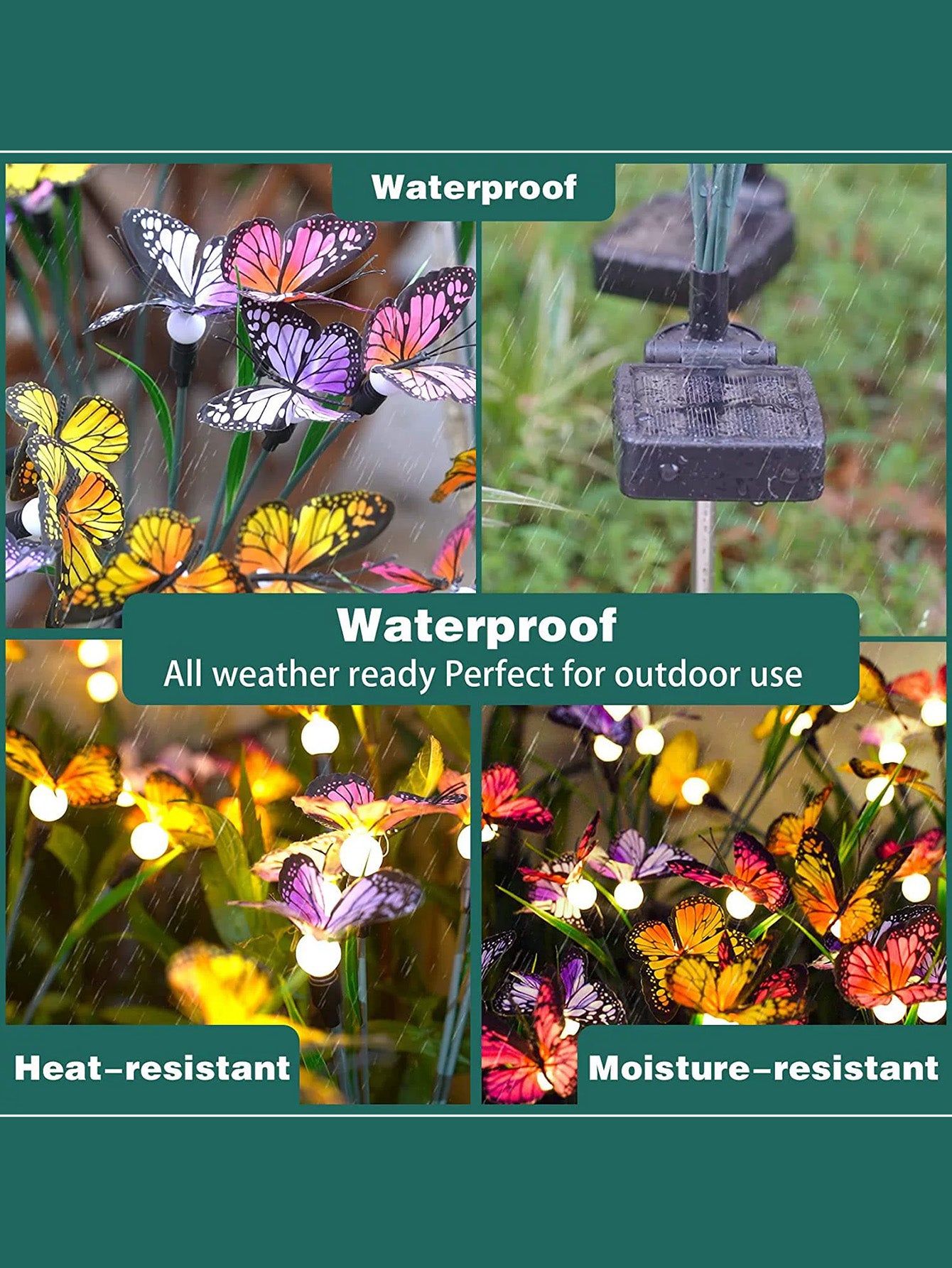 Solar-Powered LED Firefly Butterfly Garden Lights – Rustic Outdoor Decor