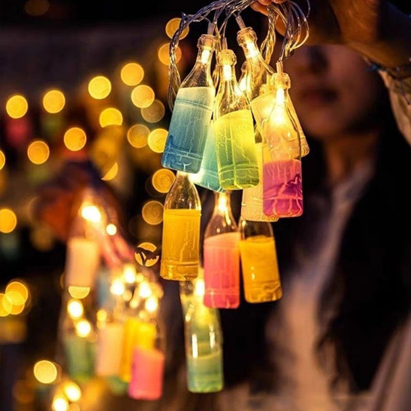 LED Cracked Beer Bottle String Lights