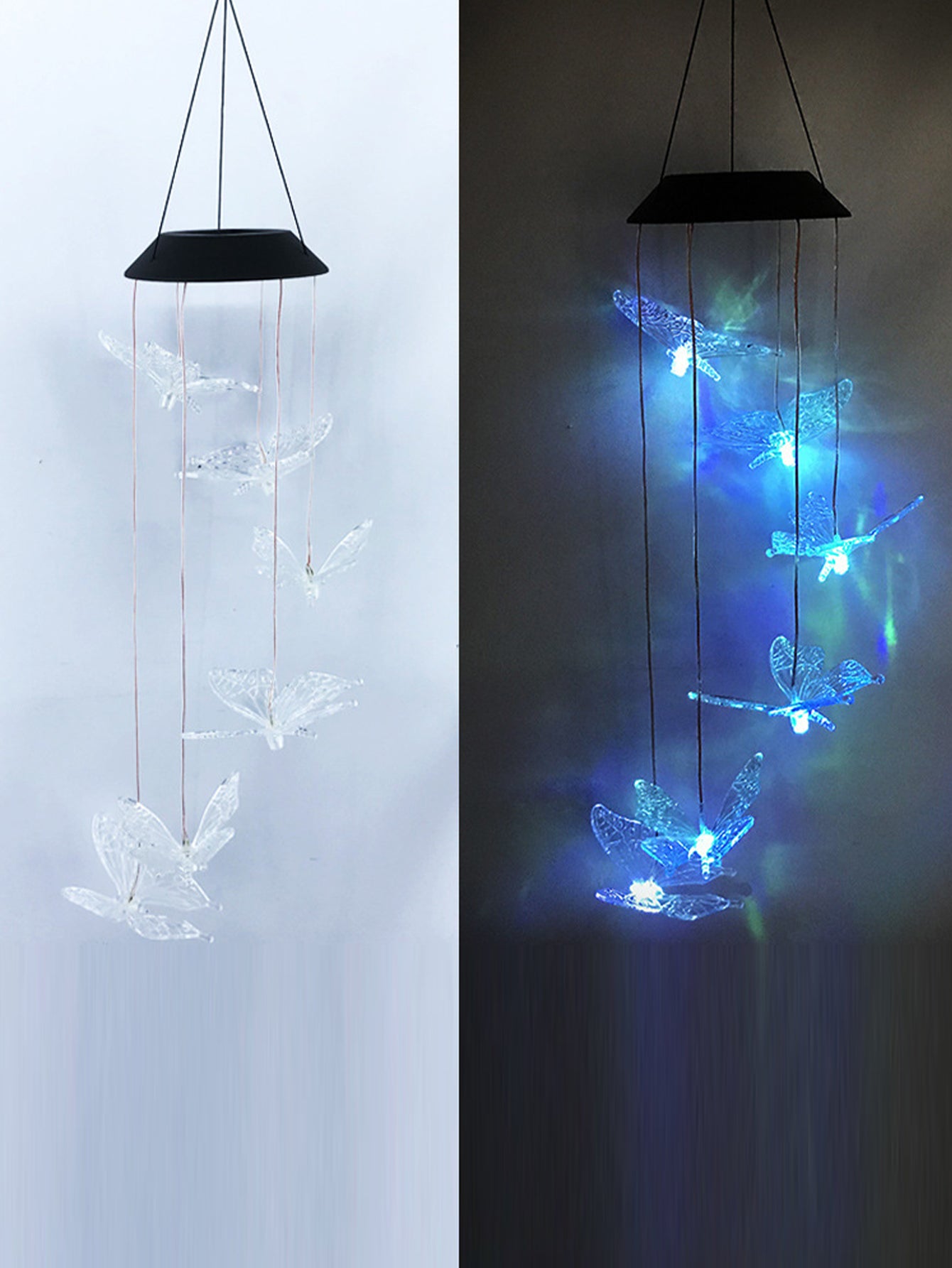 Waterproof Solar Butterfly/Hummingbird Wind Chime Light