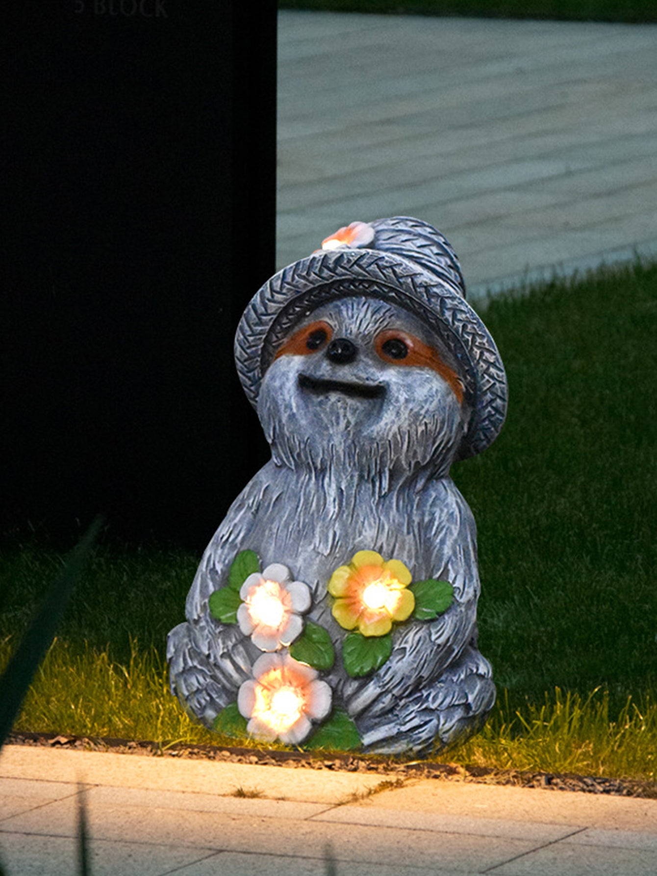 Solar-Powered Sloth Fairy Garden Statue