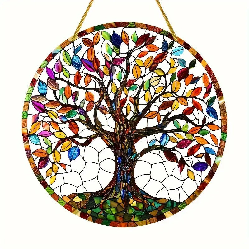 Fresh style round acrylic sun catcher pendant home decoration