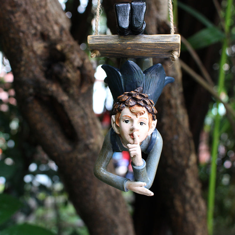 Resin swing fairy tree hanging