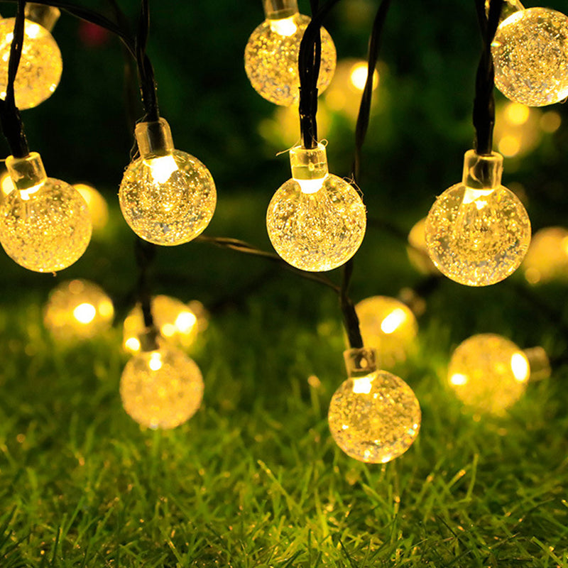 Outdoor Waterproof Solar-Powered LED Bubble String Lights