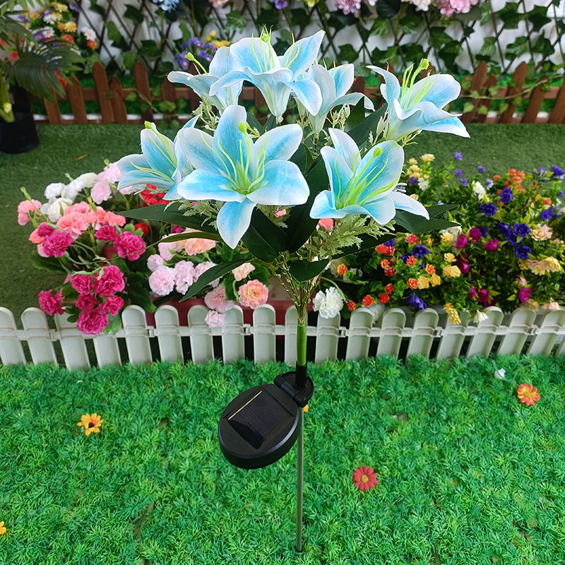 New 7-Head Solar-Powered LED Lily Garden Light