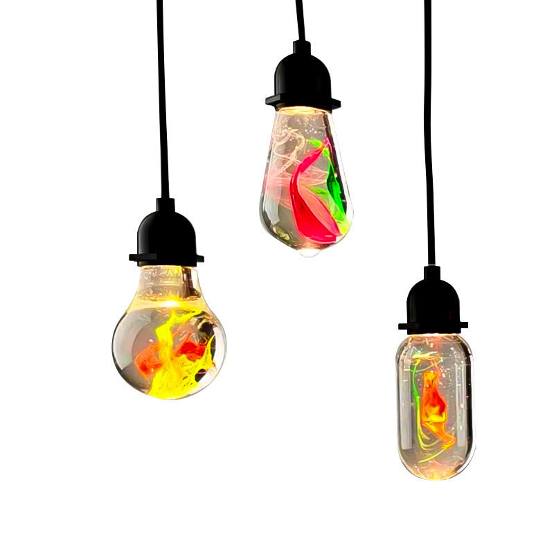 Wishing Lamp LED Colorful Amber Glass Lamp