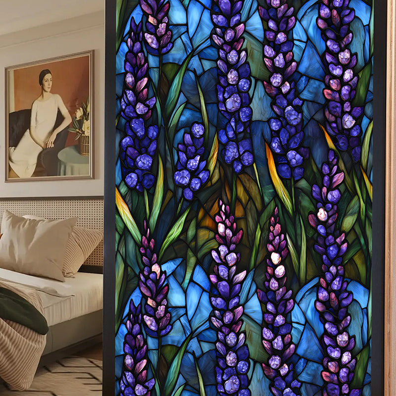 Double-sided colorful flower static glass sticker